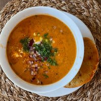 Roasted Tomato Red Lentil Soup