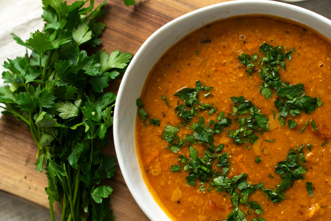 Roasted Tomato Red Lentil Soup
