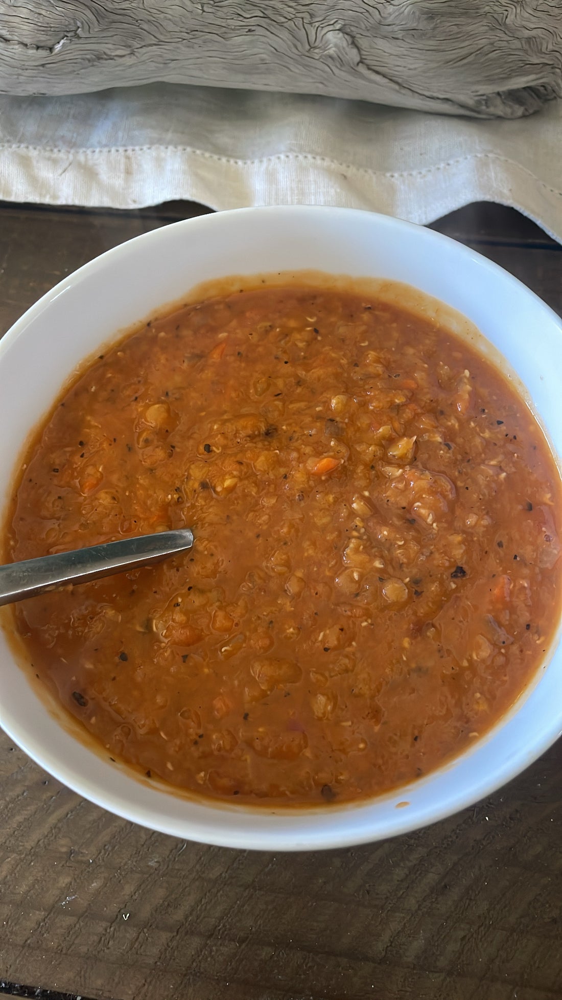 Roasted Tomato Red Lentil Soup